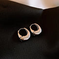 Punk Oval Hoop Earrings with Geometric Ear Buckle Minimalist U-Shaped Design for Daily Wear Fashionable Metal Accessory