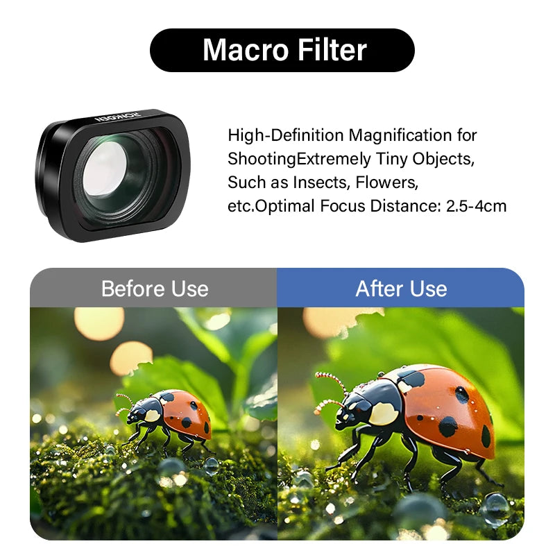 Ronkoen Magnetic ND/CPL Filter Set For DJI OSMO Pocket 3 Creator Combo Accessories, Action Camera Neutral Density Filters