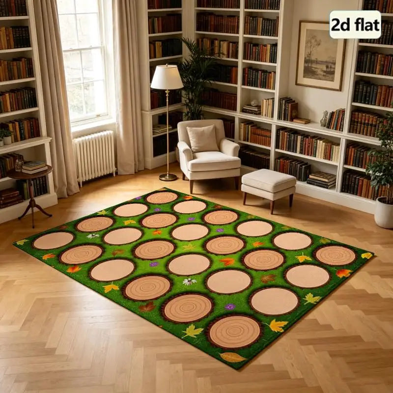 1 Piece Wood Slice Pattern Rug, Soft And Comfortable, All Seasons, Lightweight, Easy To Care, Home Decor For Living Room, Bedroom, Hallway, Room Decoration, Winter, Autumn