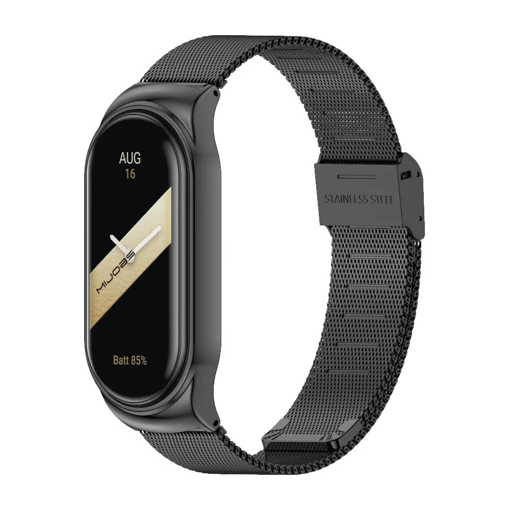 For Mi Band 10 9 8 7 6 5 Strap Silicone Wristband for Mi Band 9 Leather Strap For Mi band 8 Bracelet MiBand Metal Wristbands