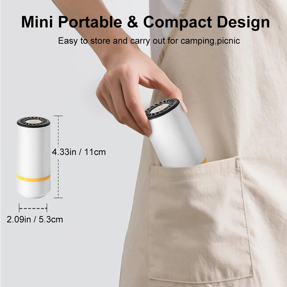 Electric Air Pump Rechargeable Automatic Vacuum Compression Machine for Food Fresh-Keeping with BPA-Free Vacuum Packaging Bag