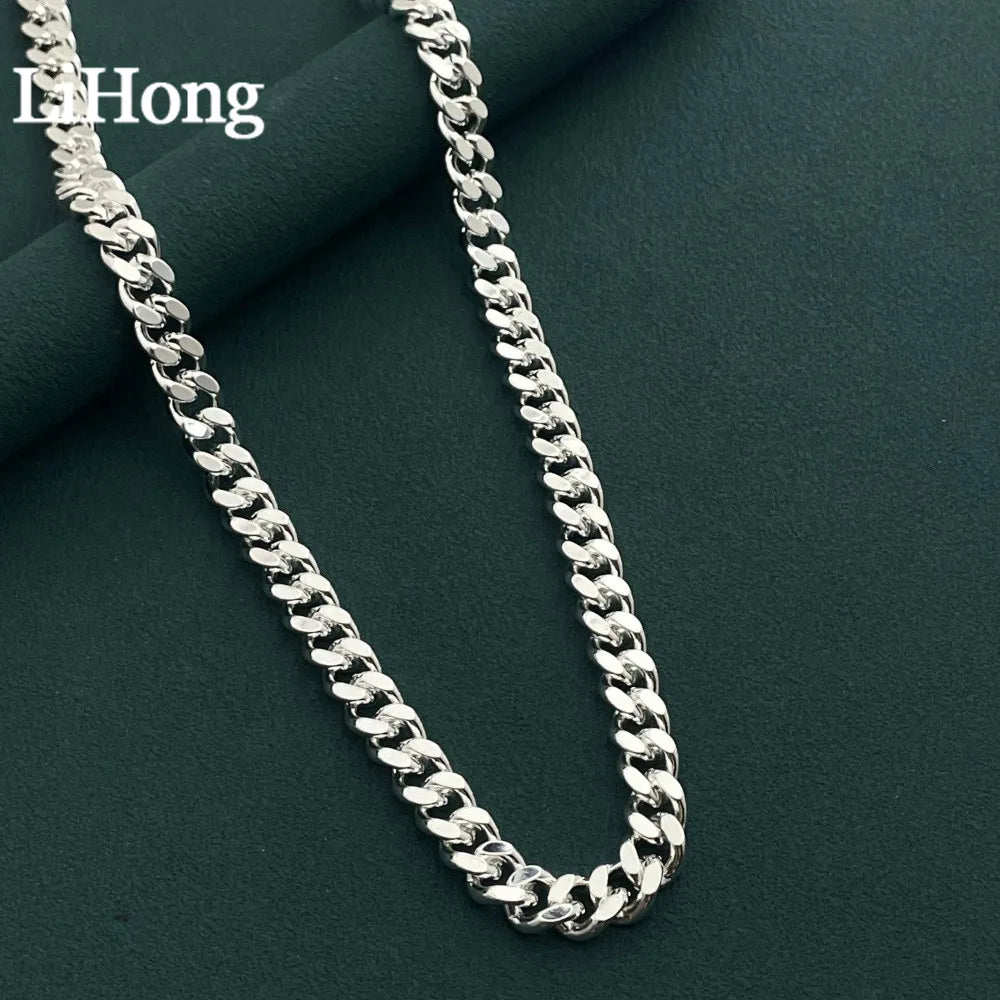 925 Sterling Silver 10MM 20/22/24/26inches Exquisite Noble Gorgeous Charm Fashion For Men Women Chain Wedding Necklace Jewelry