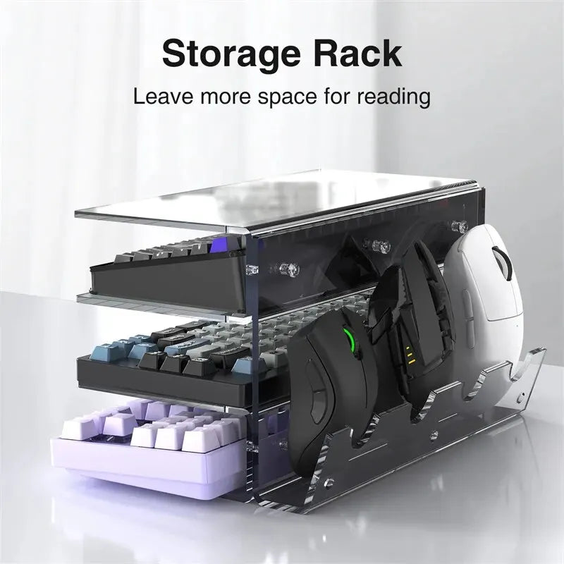 3-Tier Acrylic Keyboard Display Stand Frame Stand Shelf Lightweight Keyboard Storage Tool for Study Room Exhibition Halls