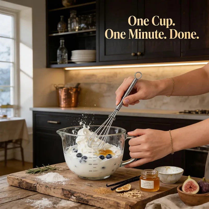 Small Wire Whisk Set of 2, Portable Stainless Steel Kitchen Tiny Whisk & Egg Beater with Thick Wire - Sturdy Mini Mixing Balloon for Cooking, Blending, Whiping, Beating and Stirring (6" + 8")