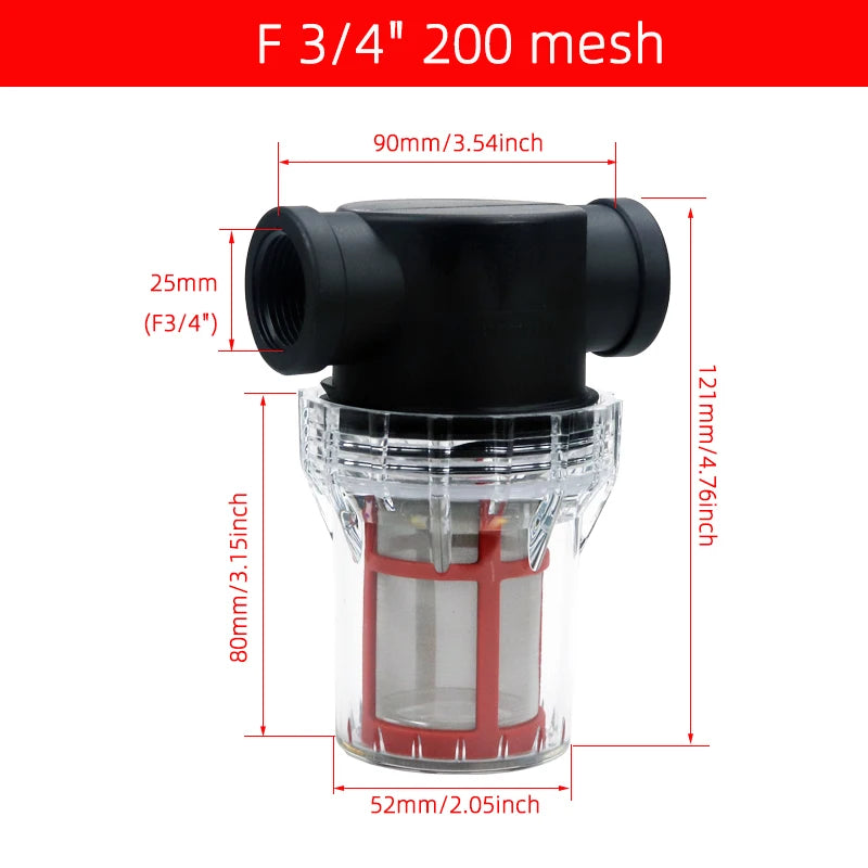 Garden Watering Filter 1/2'' 3/4'' 1'' Plastic Irrigation System Impurity Prefilter Aquaculture Household Water Pipe Filter