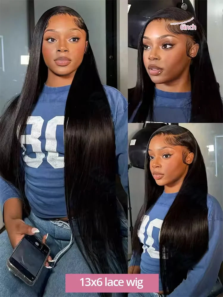 Brazilian Raw 250% Density 30 32 inch 13x6 HD Lace Front Human Hair Wigs Straight 13x4 Frontal Wigs Women Glueless Closure Wig
