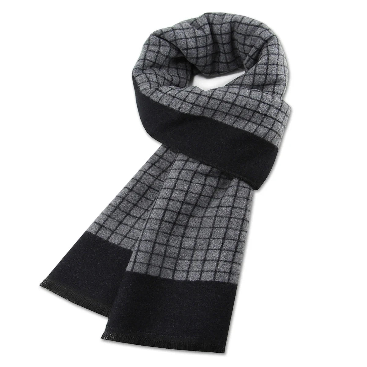 Plaid Scarf Man Black Winter Warm Wool Scarf For Men Cashmere Scarves Casual Male Long Pashmina Outdoor Shawls Man Muffler Gift