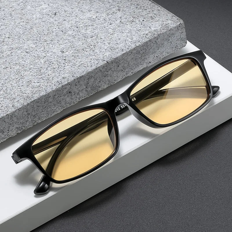 New High-Definition Enhanced Night Vision Reading Glasses with Anti Blue Light and Ultra Light TR90 Frame Presbyopia Glasses Men
