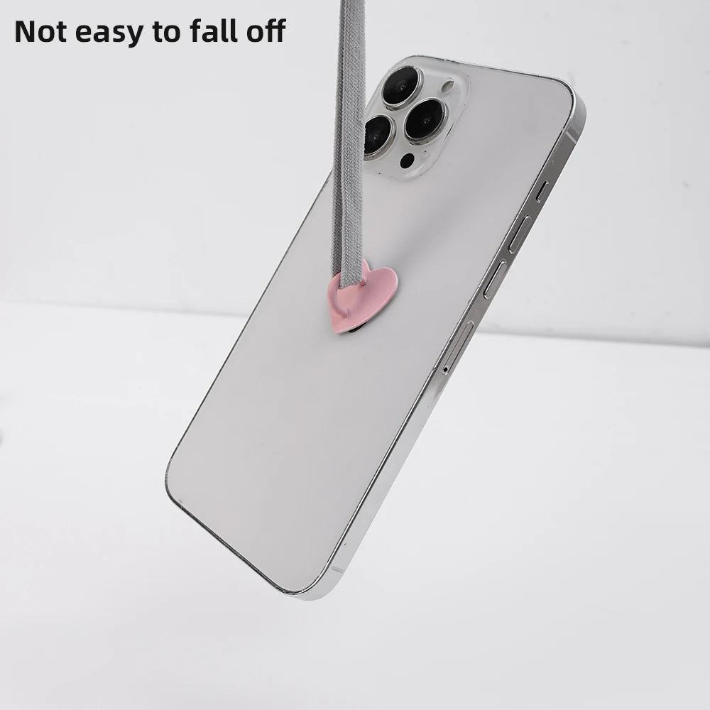 Kawaii Adhesive Metal Heart Phone HYun Holder Mobile Phone Case Finger Ring Stand Hooks Buckle Charms Clasp Accessories String