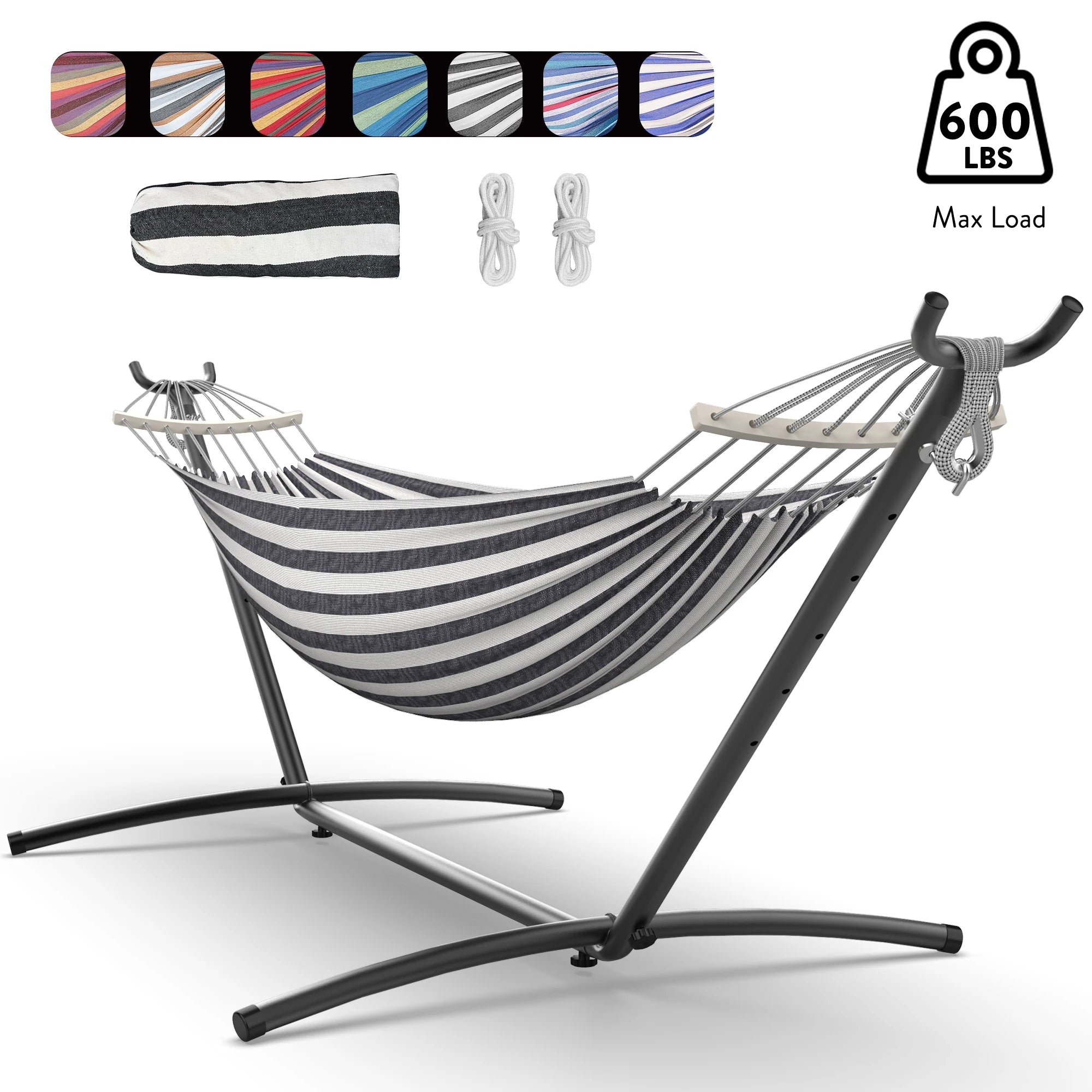 Gyroor Adjustable Stand Hammock - 600lb Capacity Stylish Hammock Bed with Storage Bag for Outdoor Relaxation