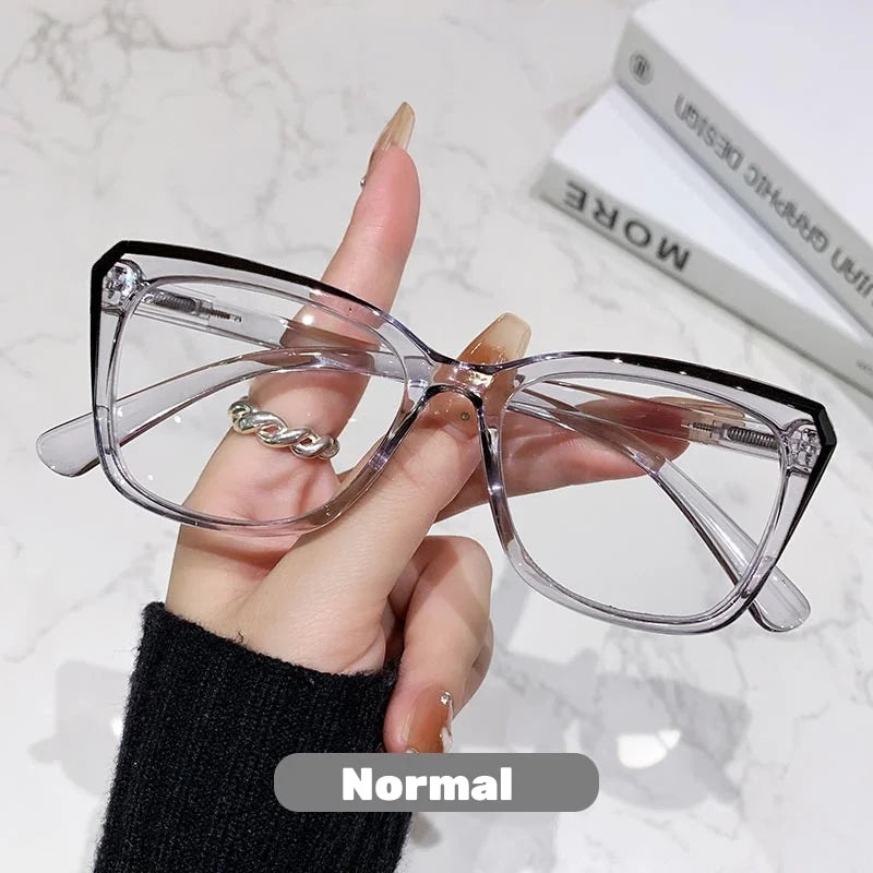 Transparent Frame Photochromic Multifocal Reading Glasses for Women Men Fashion Progressive Anti Blue Light Presbyopia Glasses