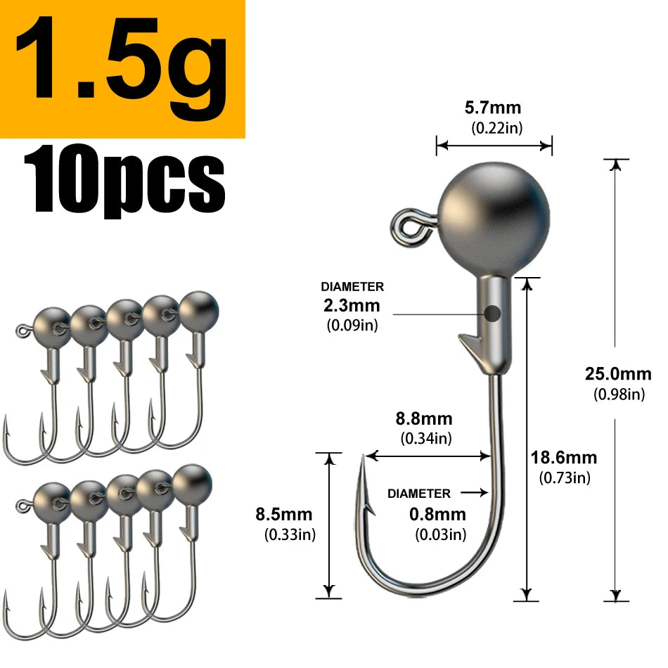 1g 2g 3g 4g 5g 10g 20g 22g 25g 28g crank Jig head hook fishing hook head Jig lure hard bait soft worm jig hook for fishing