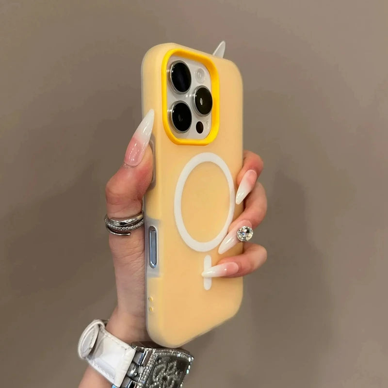 Luxury Candy Wireless Charge Matte Phone Case For iPhone 11 12 13 14 15 16 17 18 Pro Max Plus Air Magnetic Bumper Cover