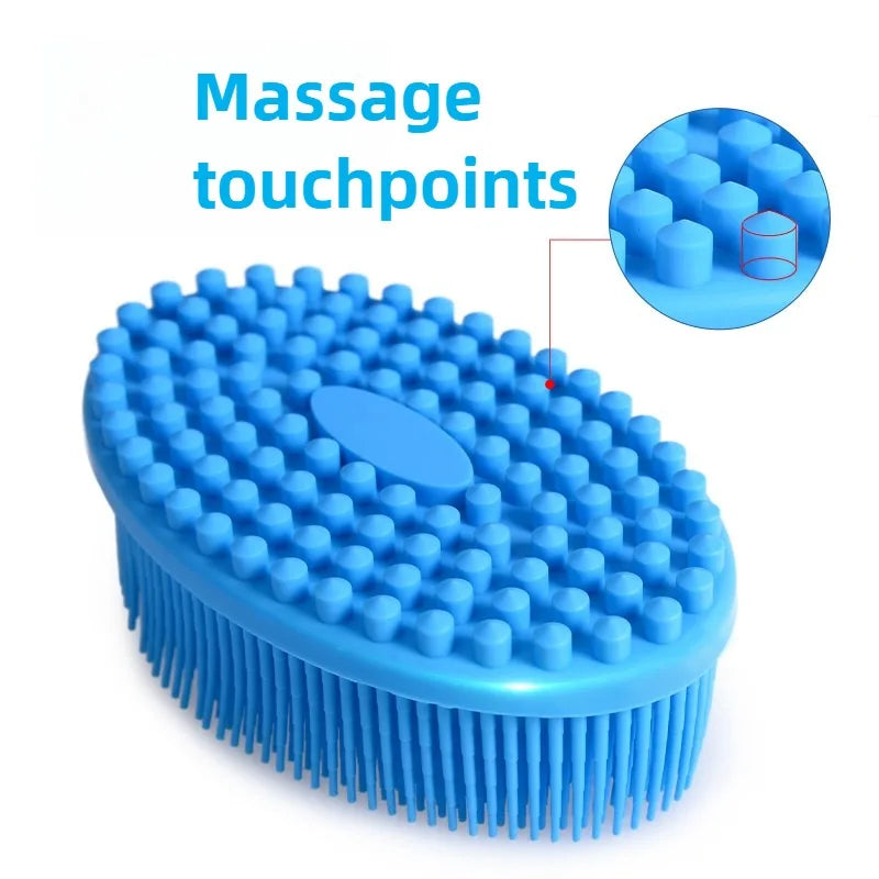Silicone Body Scrubber Bath Shower Sponge Dry Bath Brush for Body Massager Bast Exfoliating Silicone Bathing Scrubber Body Brush