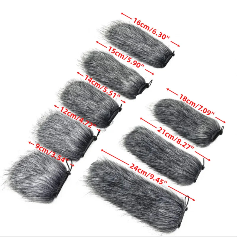 MF2 Furry Windscreen Wind Cover Microphone Windscreen Foam Cover 9-24cm for Mic Windproof Wind Screen Mic Windscreen