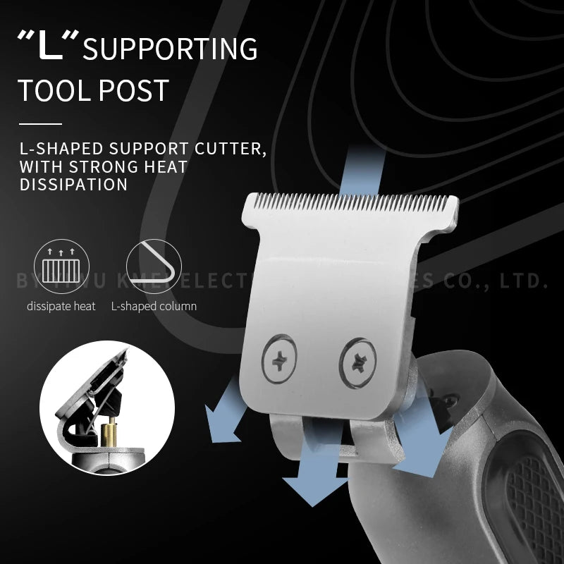 USB charging Zero-cut Blade Cordless Hair Trimmer Kemei KM-1757 Hair Clipper Hollow head Barber Hair Cut Machine