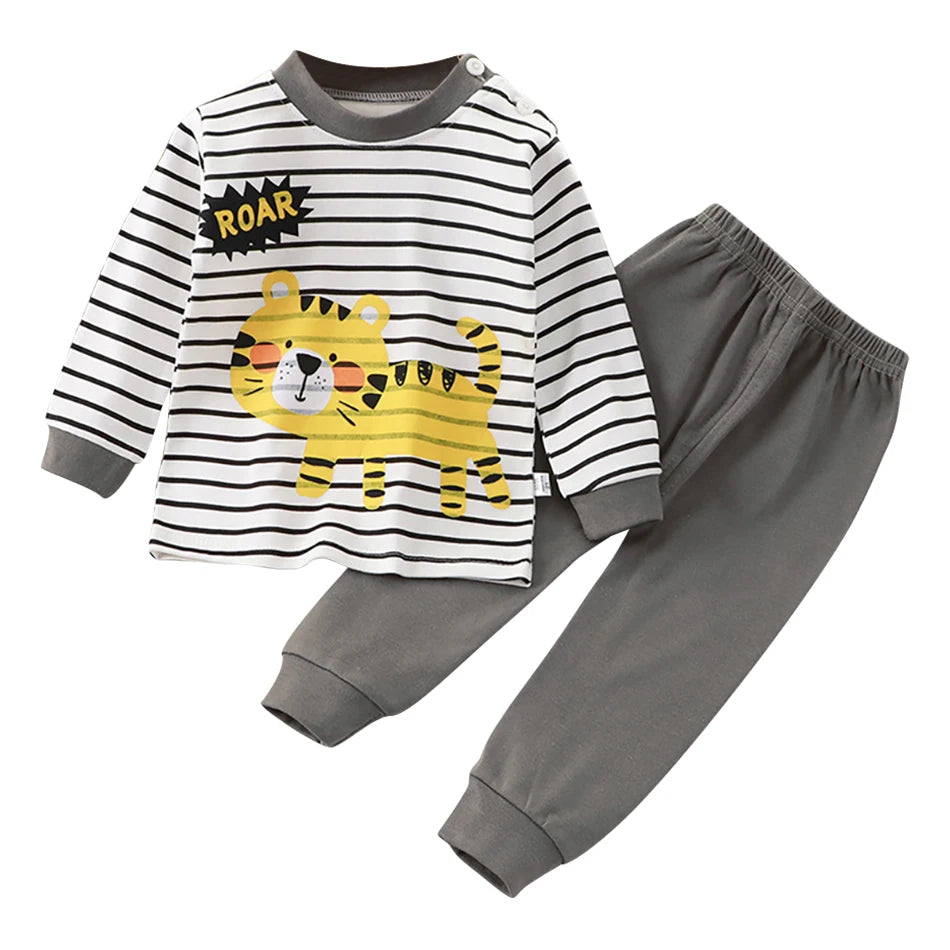 Cartoon Unicorn Animal Sleepwear Children Pajamas Sets Unisex Kids Autumn Clothing Durable Soft Warm Comfort for Every Day Use
