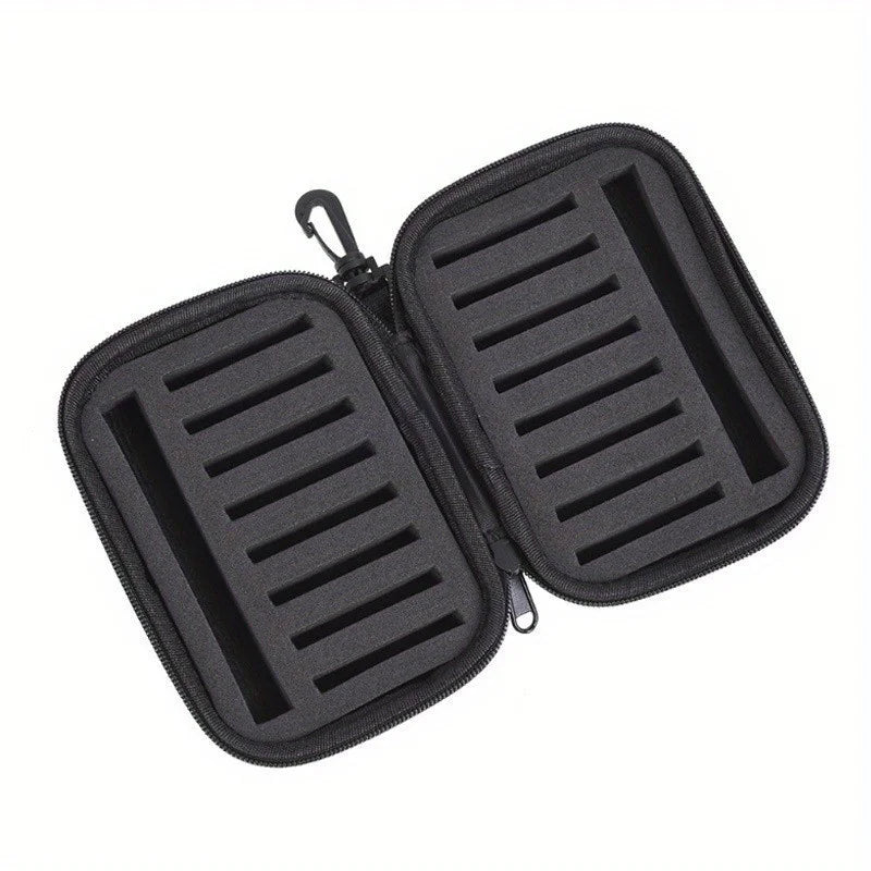 Fly Fishing Lure Spinner Spoon Bait Black Storage Box Professional 16 Slots Hard EVA Storage Case Container Bag