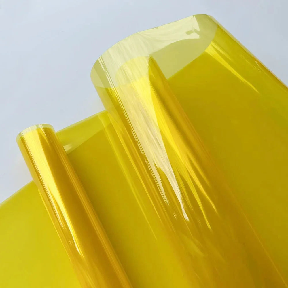 Yellow Car Light Headlight Taillight Tint Vinyl Film Lamp Film Sticker Sheet PVC Self-Adhesive Waterproof Sticker Car Accessorie
