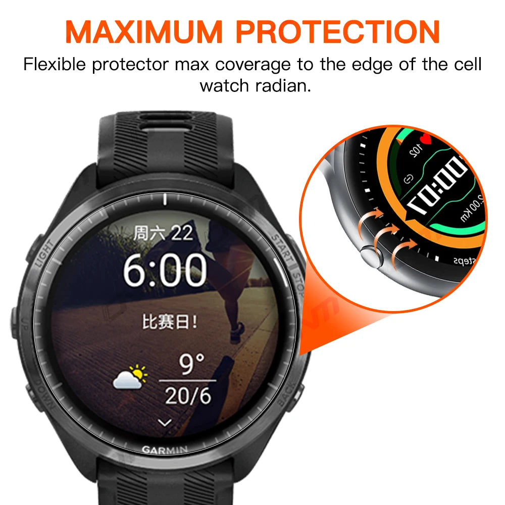 12D Hydrogel Film for Garmin Forerunner 965 265 265S Full Screen Protector Soft Film for  Garmin 955 255 255S (Not glass)