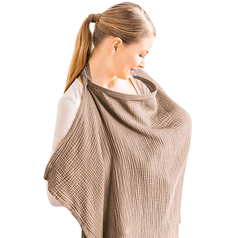 Breathable Breastfeeding Cover For Baby Breastfeeding Cotton Muslin Nursing Cover Apron Outdoor Privacy Mother Nursing Cloth