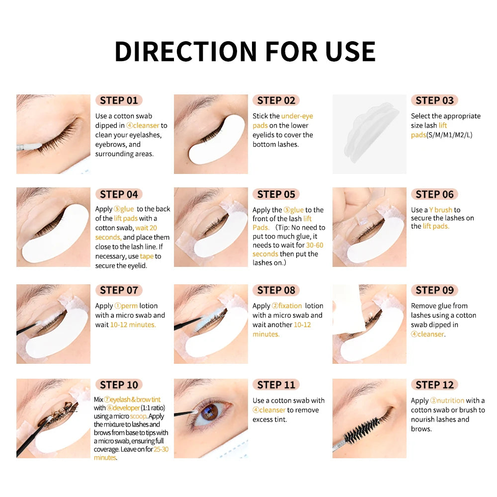 2 IN 1 Professional Fast Perming Lash & Brow Lifting Tint Kit Long-Lasting Mascara Lifting Eyelashes Enhancer Makeup Tool