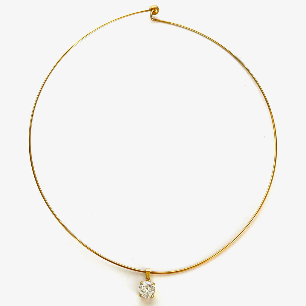 Peri'sbox Statement 5 Designs Sparkling AAAA Zircon Pendant Necklaces for Women Stainless Steel Choker Necklace Fashion Jewelry