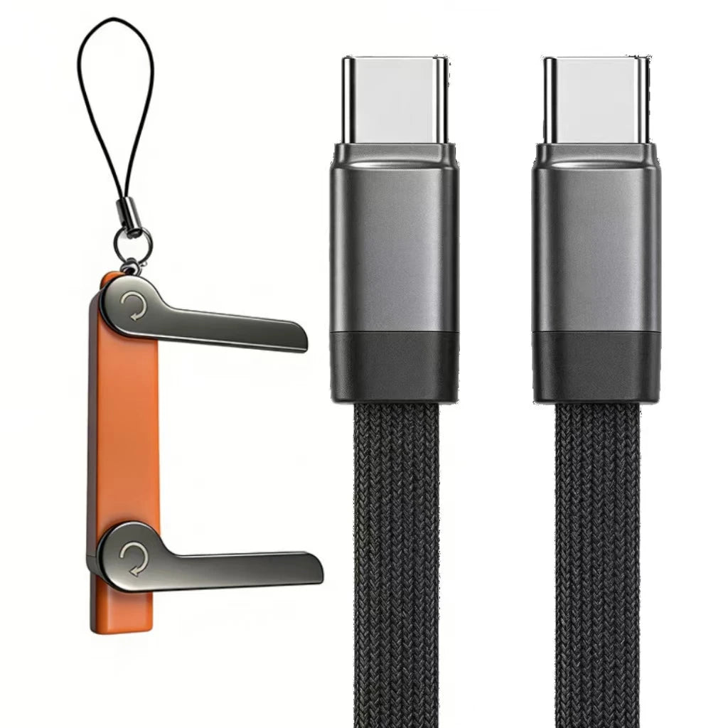 Type-C Phone Charging Bracket Adapter with 240 W Fast Charging Support, OTG Functionality, and Foldable Mounting Stand — USB-C M