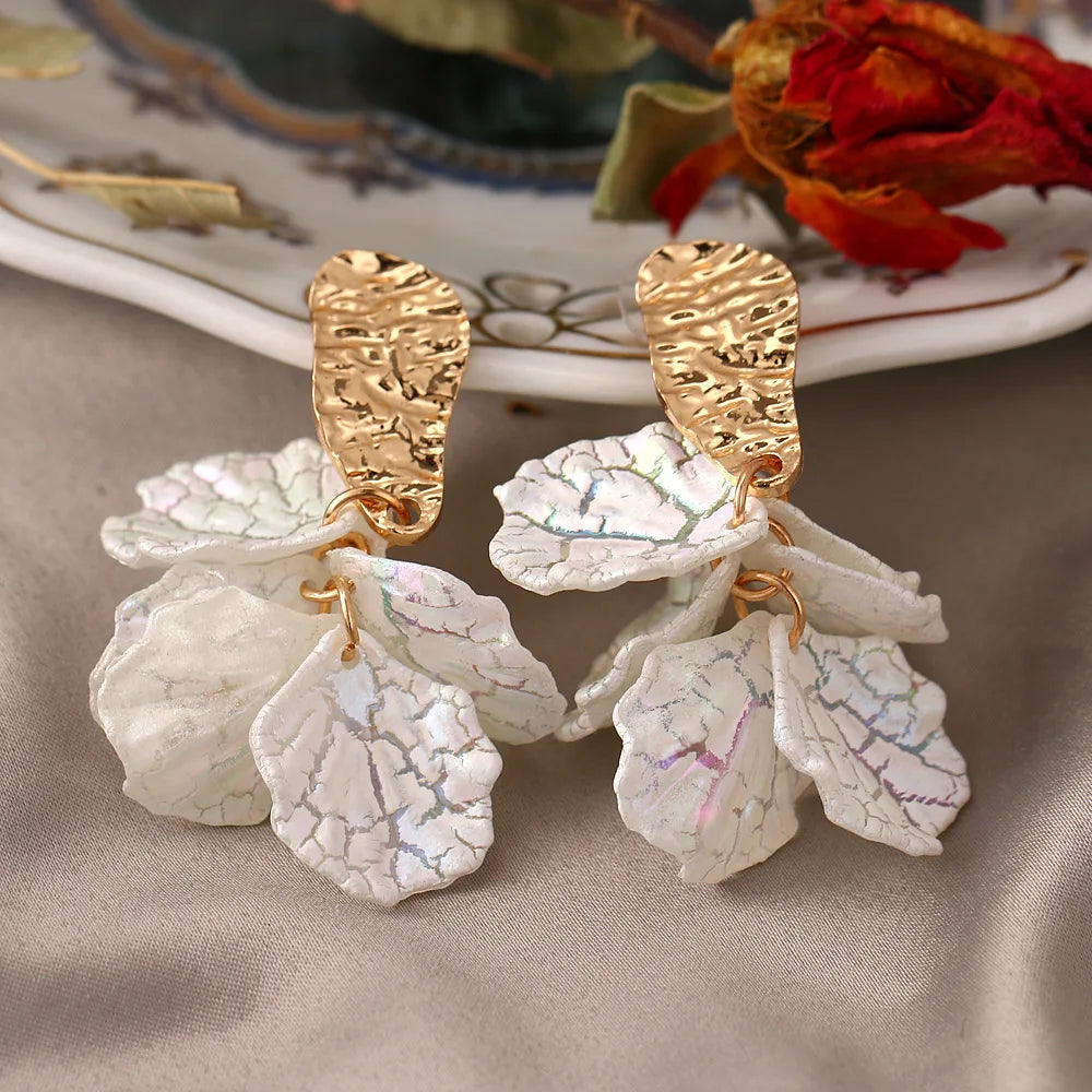Cross border forest style super fairy temperament sweet handmade design feeling petal earrings factory earrings