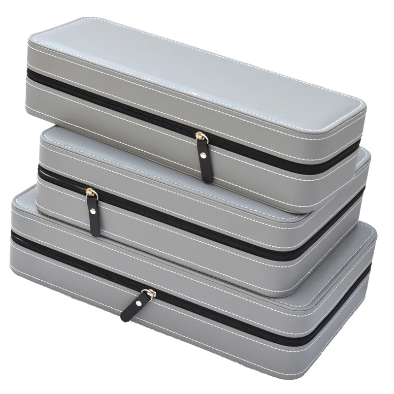 2024 New 6/10/12 Girds Portable Watch Storage Boxes Organizer with Zipper Classic Style Multifunctional Watch Display Box