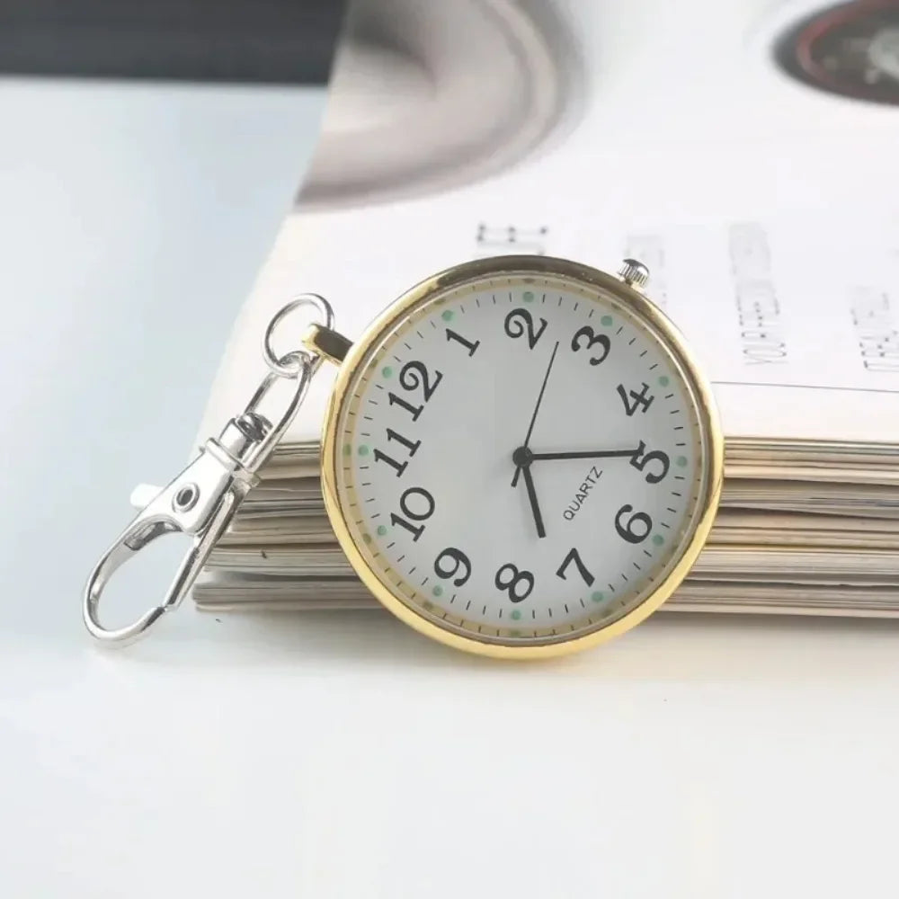 New Cute Compact Quartz Pocket Watch with Keychain – Unisex Quartz Watch for Men, Women, minimalist watches, gift for child