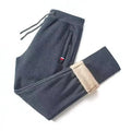 Winter Men's Cotton Tight Track Pants Fleece-Lined Thick Lambskin Knitted Sweatpants Casual Pants Men's Factory Direct Supply