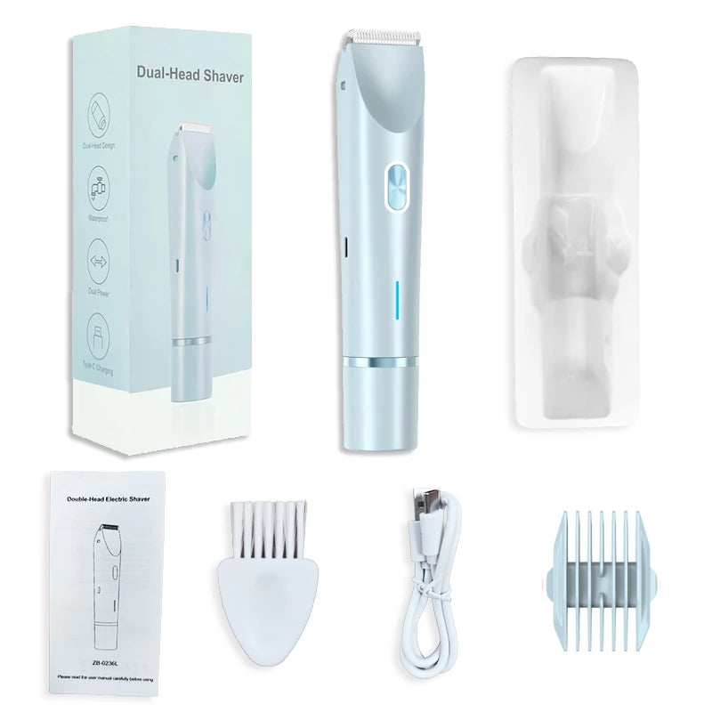 2026 Dual Head Hair Removal for Women Portable Float Blade Wet Dry Use Waterproof Painless Facial Trimmer Body Epilator ﻿