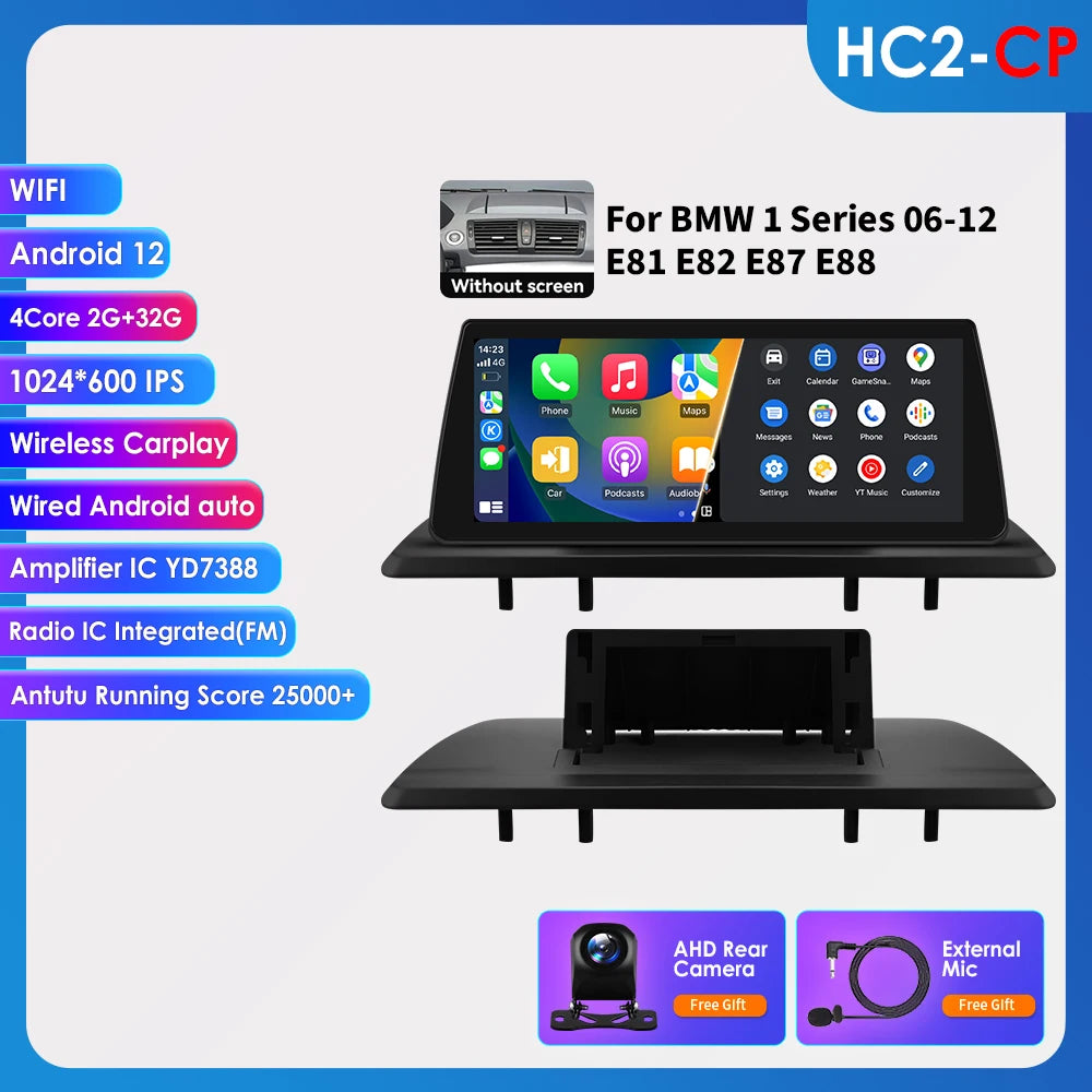 10.25" Smart Car Systems for BMW 1 Series 06-12 E81 E82 E87 E88 Without Screen with Support Wireless Carplay Android Auto RDS BT