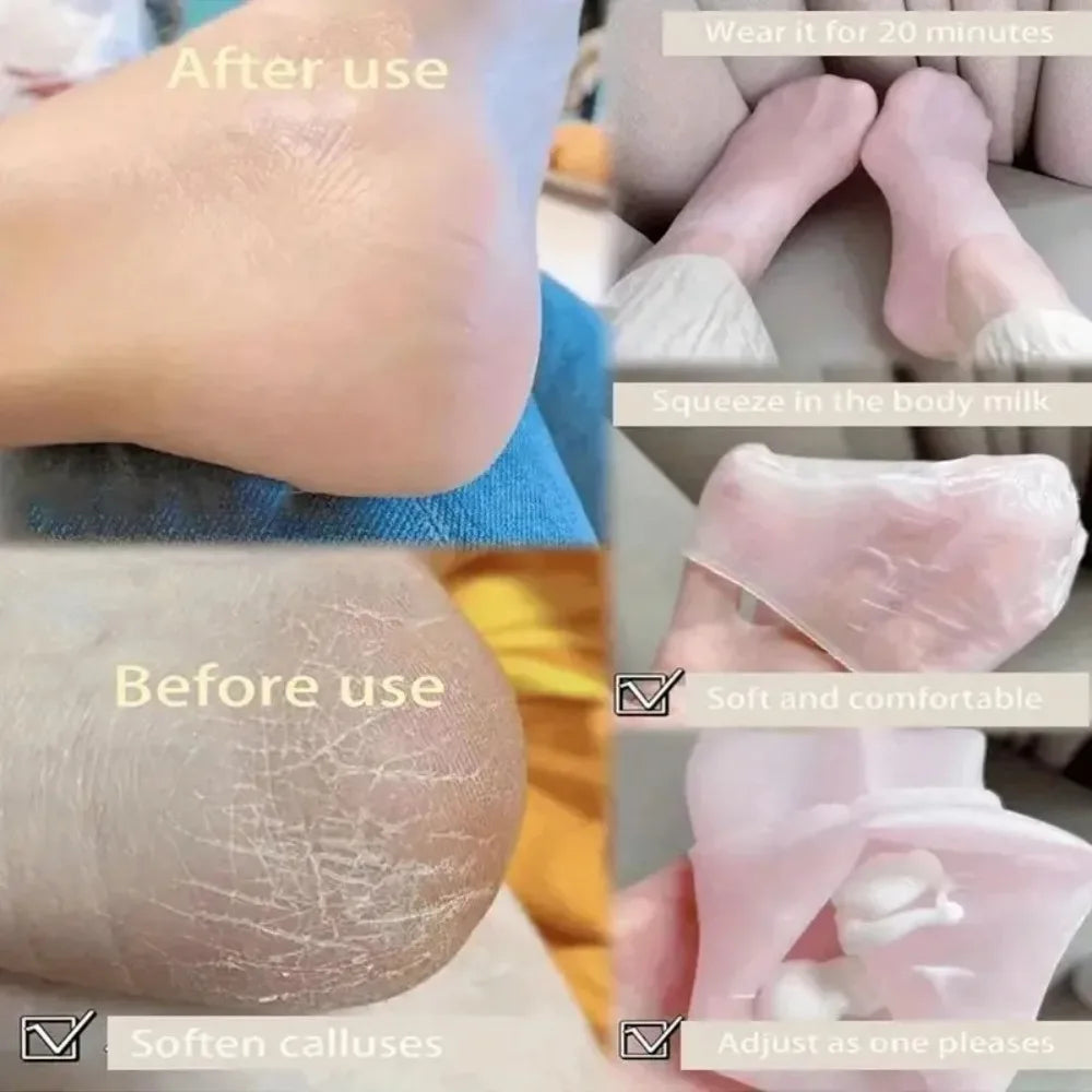 Moisturizing Foot Socks,Silicone Socks for Dry Cracked Feet Women's Foot Socks for Moisturizing,Featuring