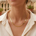 Classic Fashion Unisex Snake Chain Choker Necklace Woman Stainless Steel Herringbone Gold Color Chain Daily Necklace Jewelry