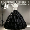 Fluffy 4/6 Hoops Sweet 15 Gown Petticoat Boneless 4 Layers Tulle Crinoline Underskirt for Wedding Dress Bridal Ball Gown Lolita