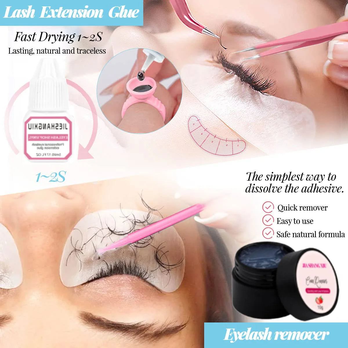 276-piece Complete Eyelash Extension Kit: Professional Human Model Head Training for Beginners, Eyelash Extension Practice