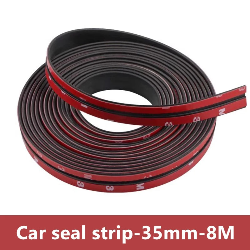 SEAMETAL 2/8M Car Rubber Seal Strips Auto Windshield Roof Rubber Sealing Strip Noise Insulation Car Accessories 14/19/27/30/35mm