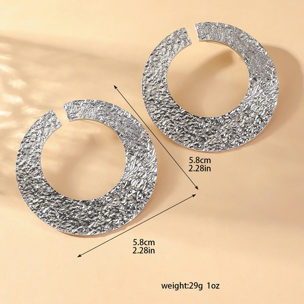 Retro Twisted Spiral Statement Earrings for Women Party Wedding Temperament Jewelry Geometry Golden Silver Color Metal Earrings