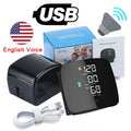 New LED Wrist Blood Pressure Monitor Rechargeable English/Spanish/Russian Voice Broadcast Sphygmomanometer Tonometer BP Monitor
