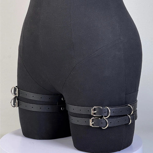 1 Pair of Women's Black Fashion Thigh Straps JK Adjustable Thigh Straps Gothic Punk Thigh Straps Fashion Thigh Accessories