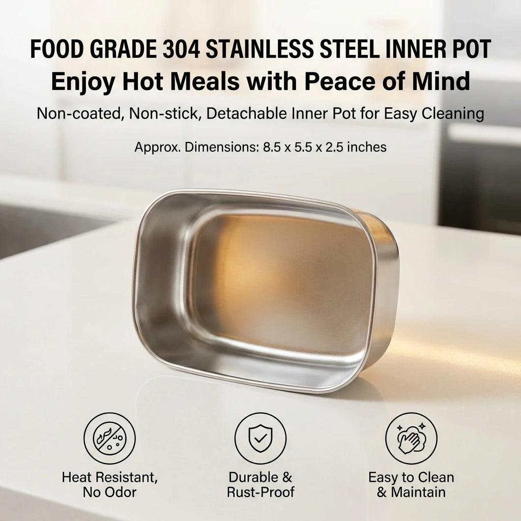 1.5L 60W Electric Portable Lunch Box Food Warmer – Leak-Proof Food Heater for Car or Home, Lunch Heating Microwave for Truckers