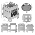 Camping Furnace Wood Stove Alcohol Stove Stainless Steel Portable Camping Stove Outdoor Stove Camping Equipment Cooking Hiking