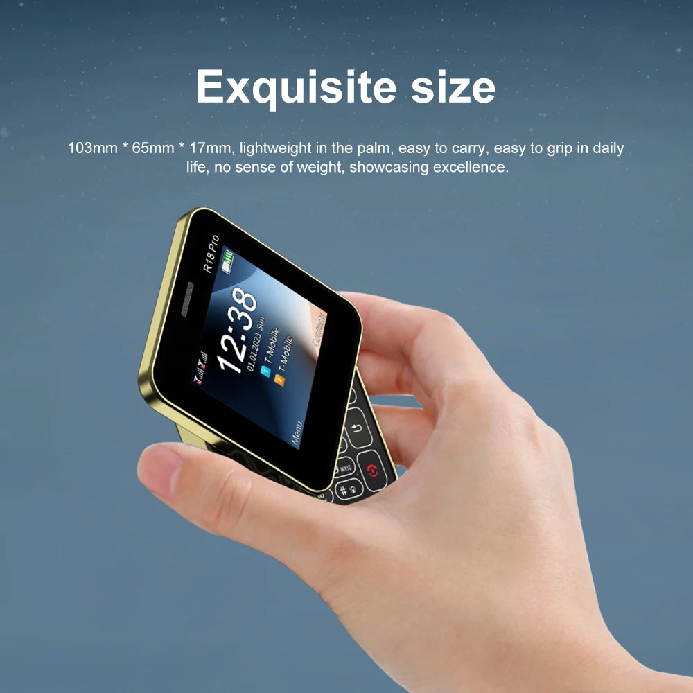 SERVO R18 PRO Rotating Screen Mobile Phone 2 SIM Standby Magic Voice Speed Dial Blacklist 2G GSM 2.4" Screen Side Sliding Phones