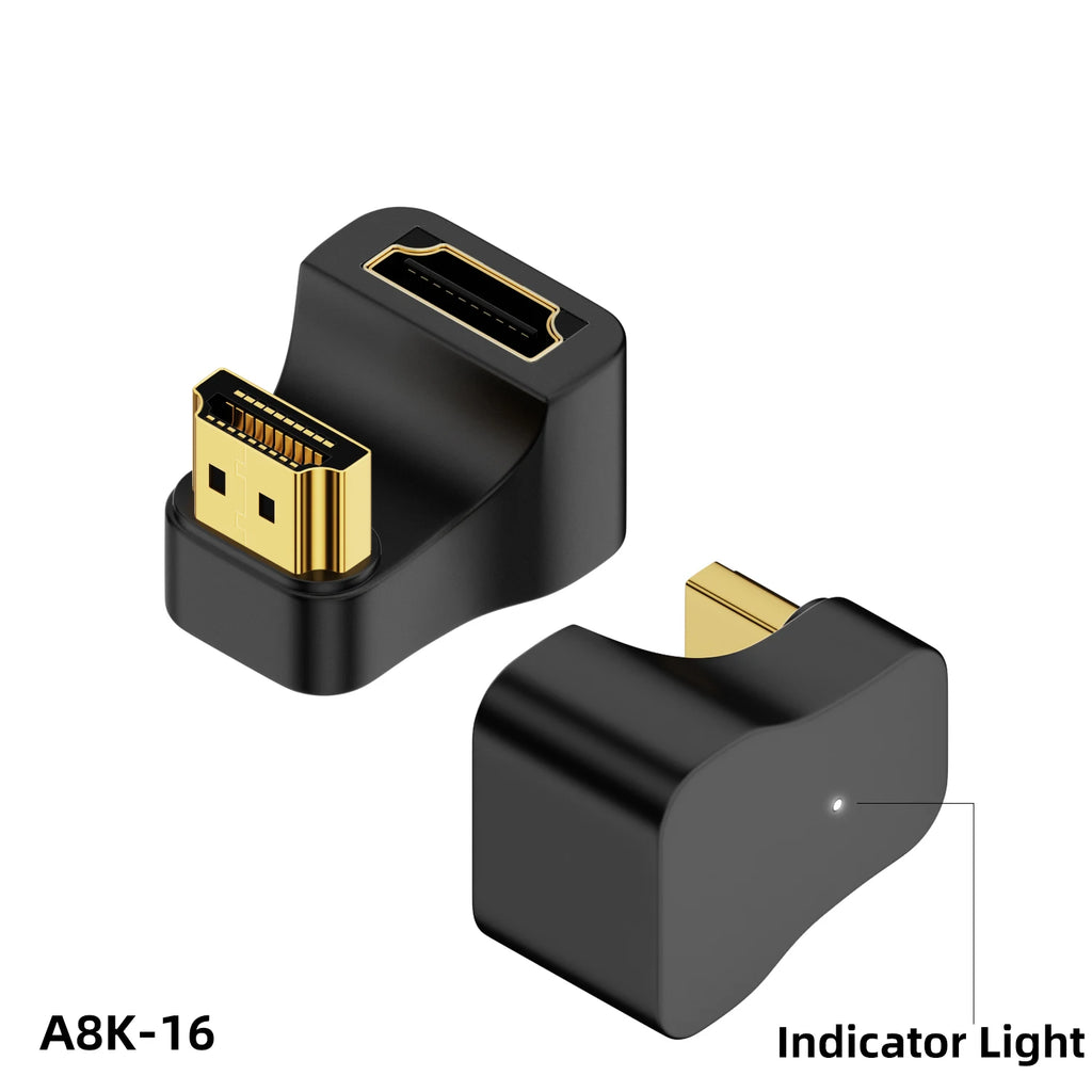 UHD 8K@60HZ HDTV 2.1 Adapter 360 Degree Angled U-shaped Male to Female HDMI-Compatible Adapter Converter for HDTV PS4 PS5 Laptop