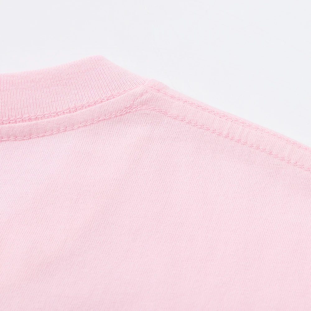 Y2K Woman 100% Cotton T Shirts Solid Color Casual T-Shirt O-Neck Summer Tops For Women Fashion Oversized Female Sportswear