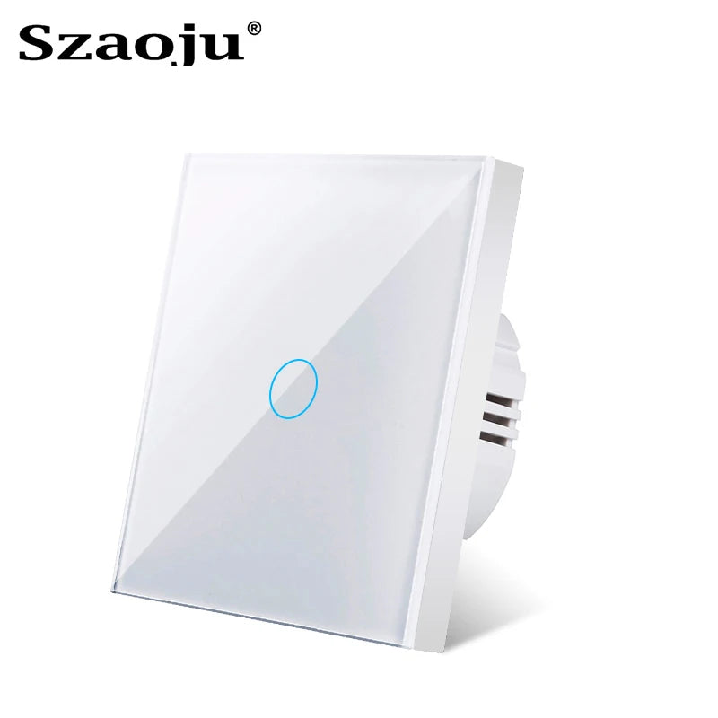 Touch Switch EU Light Sensor Switches Crystal Glass LED Button Panel Power AC100-240V 1/2/3 Gang Wall Lamp Interruttore