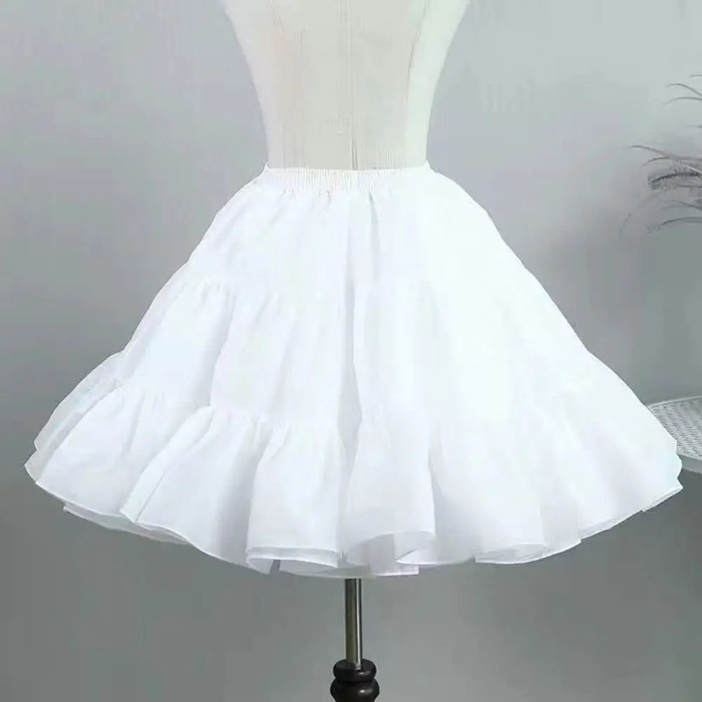 Fashion Without hoop Petticoat White JK Ball Gown Petticoats Cosplay Breathable Underskirt Crinoline