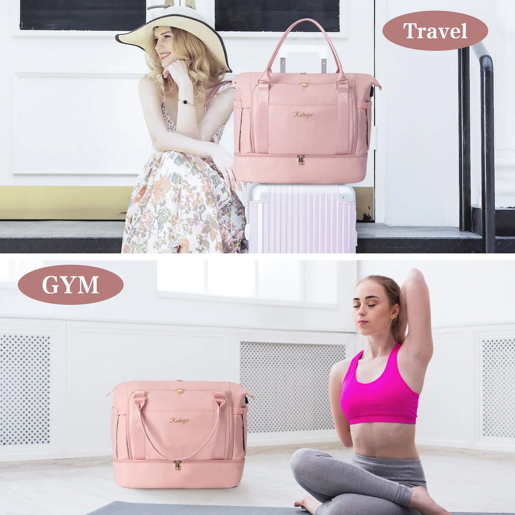 Waterproof Travel Luggage Bag Large Capacity Dry Wet Separation Sports Bag with USB Charging Port Gym Yoga Handbag for Traveling